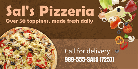 Your Biz Name Pizza Custom Red Green Custom Food Restaurant Vinyl Banner Sign