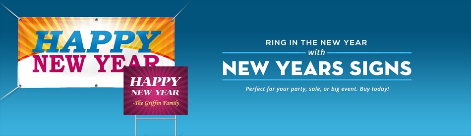 Year eve whole party family celebrating New Year Signs - Happy New Year Signs 2018 - Signazon.com