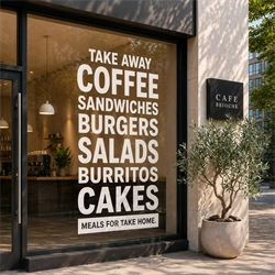 Custom Vinyl Store Window Lettering With Business Hours On A Glass Door By Signazon