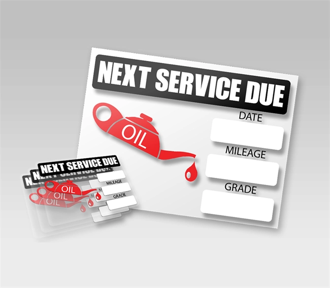 Oil Change Stickers
