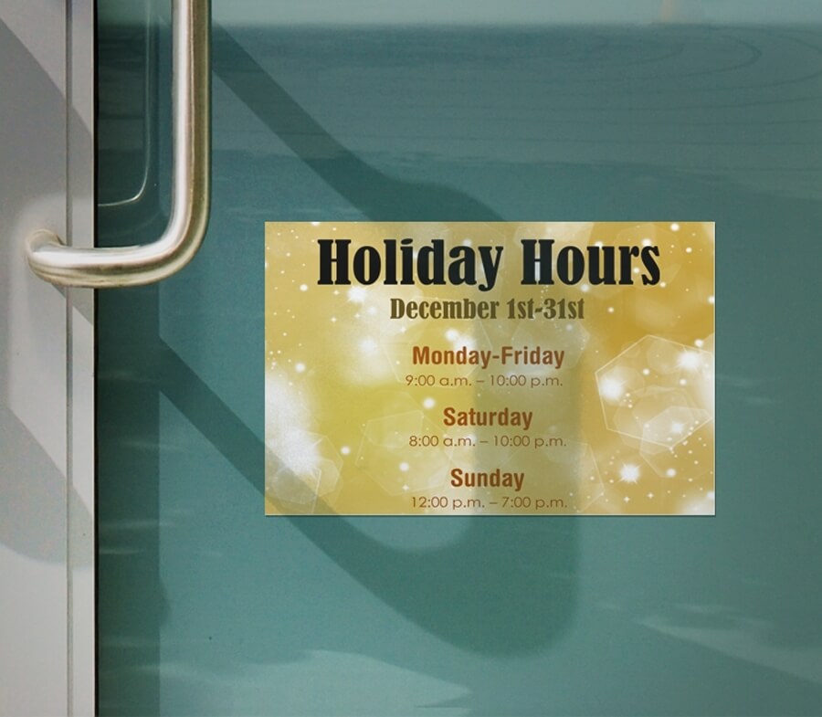 Store Hour Signs and Decals