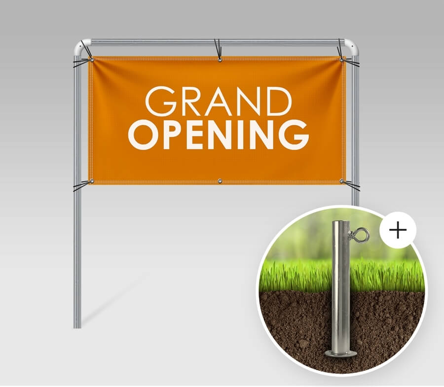In-Ground Banner Signs & Frames | In-Ground Outdoor Banners | Signazon