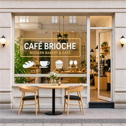 Custom Die-Cut Vinyl Window Decal Cut To The Shape Of A Business Logo On A Storefront By Signazon