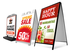 INCOME TAX w/ Directional Arrow Sandwich Board 18 x 24 Red & Blue on White Sign printed 2-Sides Signage Kit 